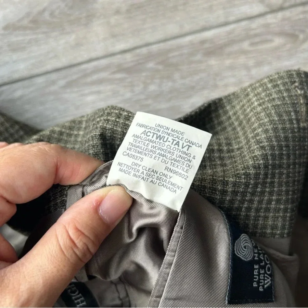 Vintage Moores Union Made Pure Wool High Twist Checked Blazer